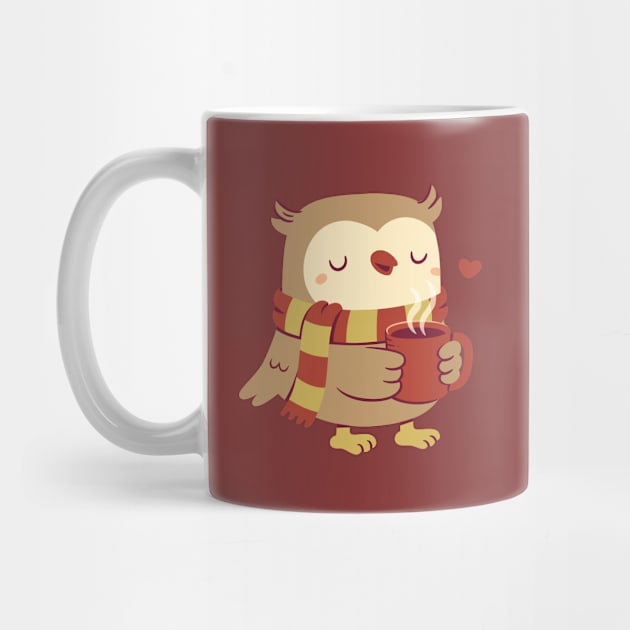 Cute Owl With Hot Cocoa For Cold Days by rustydoodle